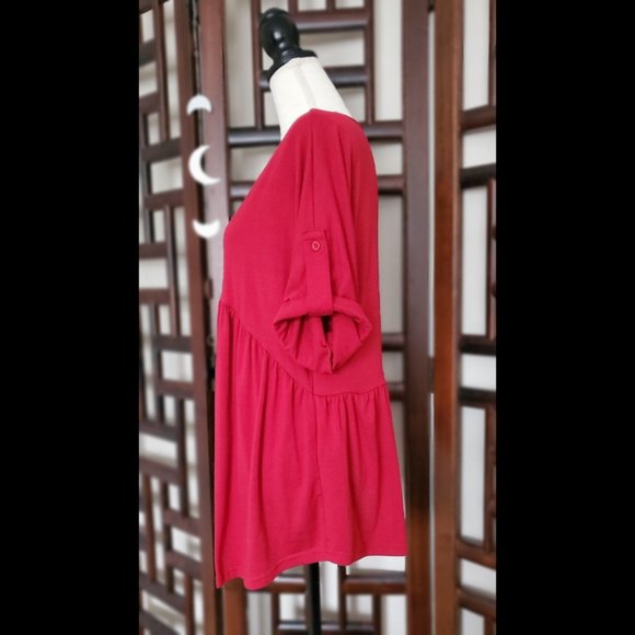 NWOT Women's V Neck Loose Ruffle Blouse (Size M - Picture 2 of 3